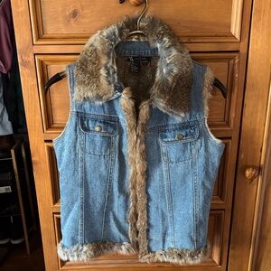 Fur Denim Vest, flawed